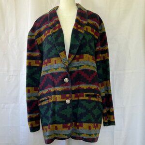 David Paul New York Womens Aztec Southwestern Blanket Jacket